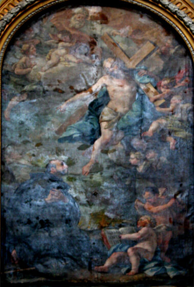 Cristo crocifero che appare a Sant’Ignazio. Abside.