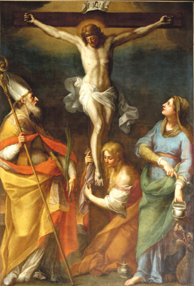 Crocifissione. Primo altare parete destra.