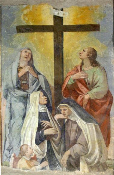Crocifissione. Prima nicchia parete destra.