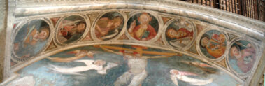 Cristo Benedicente tra i santi Lorenzo, Paolo, Giovanni Battista, Michele Arcangelo, Pietro, Stefano.
