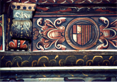 Affresco. Particolare del fregio. Sala volta ribassata.